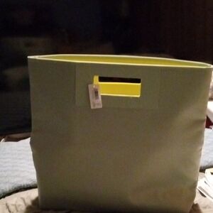 Clinique Green Fabric Storage Cube with Yellow Liner